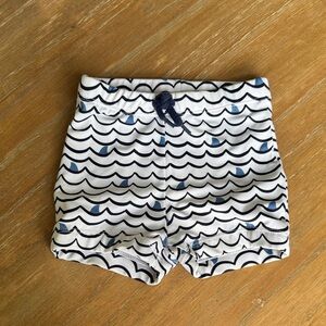 Janie and Jack Wave Patterned with Shark Fin Swim Shorts
